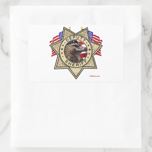 保安官代理バッジ 長方形シール (バッグ)