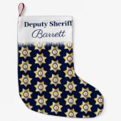 保安官代理パーソナライズされた スモールクリスマスストッキング (正面)
