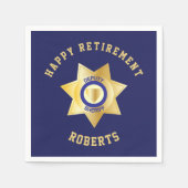 保安官代理パーティー金ゴールドスターバッジ スタンダードカクテルナプキン (正面)