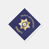 保安官代理パーティー金ゴールドスターバッジ スタンダードカクテルナプキン (角)