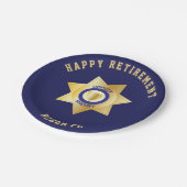 保安官代理パーティー金ゴールドスターバッジ ペーパープレート (アングル)