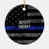 保安官代理動揺して旗 セラミックオーナメント (正面)
