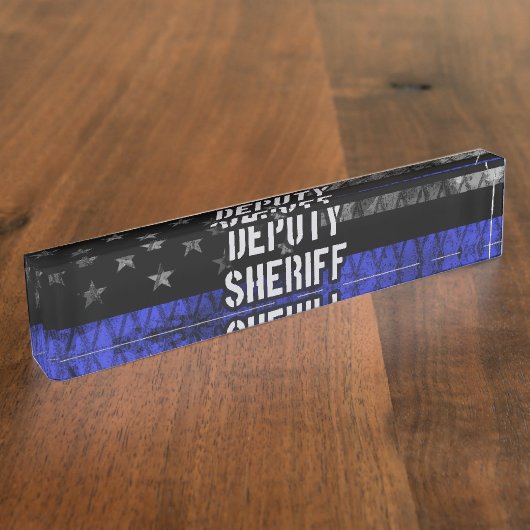 保安官代理動揺して旗 デスクネームプレート (側面)