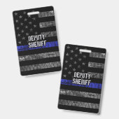 保安官代理動揺して旗 バッジ (Front & Back)