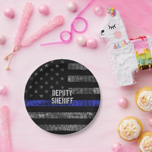 保安官代理動揺して旗 ペーパープレート (パーティー)