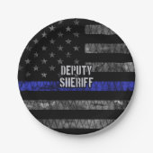 保安官代理動揺して旗 ペーパープレート (正面)