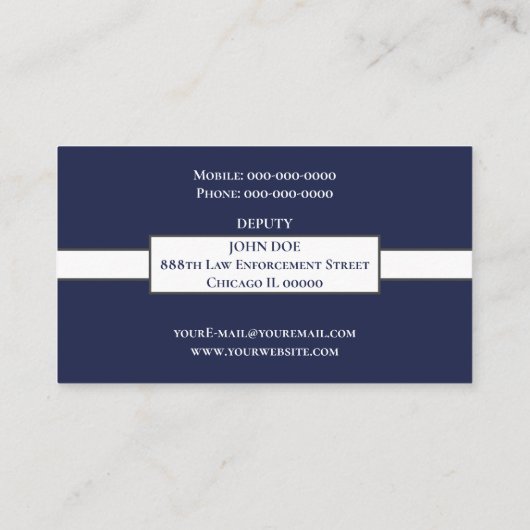 保安官代理名刺 名刺 (裏面)
