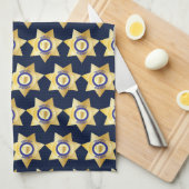 保安官代理金ゴールドスターバッジ キッチンタオル (四つ折り)