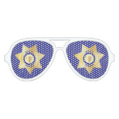 保安官代理金ゴールドバッジ法執行パーティー アビエーターサングラス (正面)