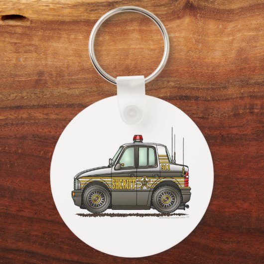 保安官車パトロール自動車法執行機関 キーホルダー (正面)