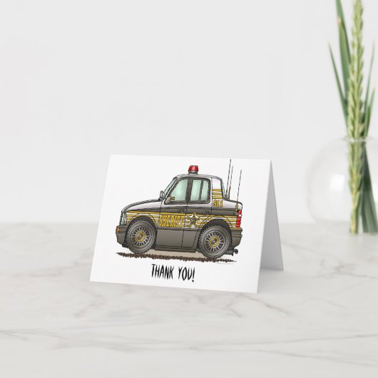 保安官車パトロール車 サンキューカード (正面)