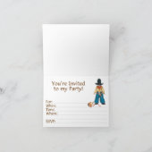 保安官4歳の誕生日埋め込み招待状 サンキューカード (内部)