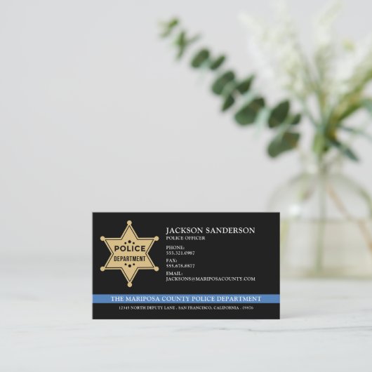 保安警察署ロゴ法執行部 名刺 (スタンド正面)