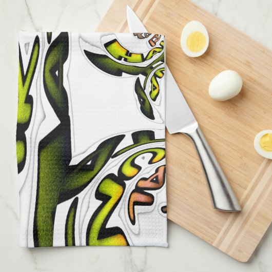 保実在プリント/グラフィック万華鏡のように千変万化するパターン キッチンタオル (四つ折り)