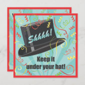 保帽子の下のサプライズパーティの招待状 招待状 (正面/裏面)