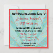 保帽子の下のサプライズパーティの招待状 招待状 (裏面)