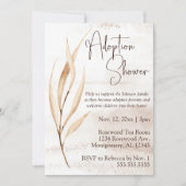 保干花模様養生ベビー/チャイルドシャワー 招待状 (正面)