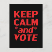 保平和と投票ブラックとレッドのモダンタイポグラフィ ポストカード (正面)