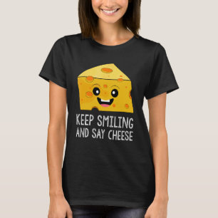 保微笑みと言うチーズはパン食べ物1 Tシャツ