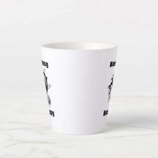 保忙しBee Cartoonで幸せ忙しにやる気を起こさせるなる カフェラテマグ (正面)