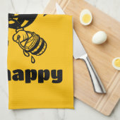 保忙しBee Cartoonで幸せ忙しにやる気を起こさせるなる キッチンタオル (四つ折り)