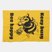 保忙しBee Cartoonで幸せ忙しにやる気を起こさせるなる キッチンタオル (横)
