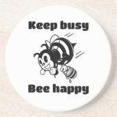 保忙しBee Cartoonで幸せ忙しにやる気を起こさせるなる コースター (正面)