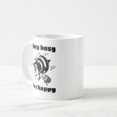 保忙しBee Cartoonで幸せ忙しにやる気を起こさせるなる コーヒーマグカップ (正面左)