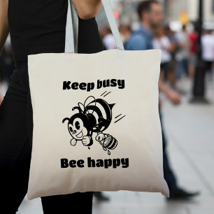 保忙しBee Cartoonで幸せ忙しにやる気を起こさせるなる トートバッグ