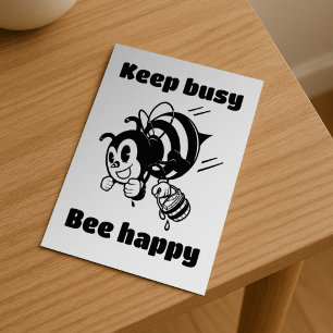 保忙しBee Cartoonで幸せ忙しにやる気を起こさせるなる ポストカード