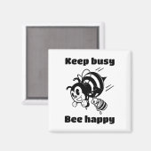保忙しBee Cartoonで幸せ忙しにやる気を起こさせるなる マグネット (正面/裏面)