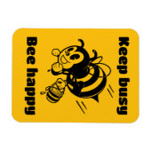 保忙しBee Cartoonで幸せ忙しにやる気を起こさせるなる マグネット (横)