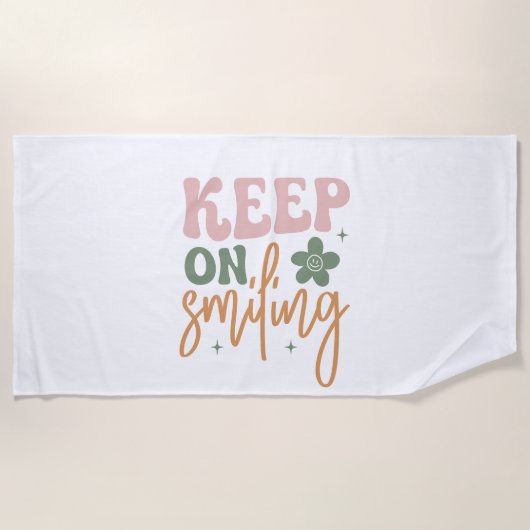 保感動的引用文白 ビーチタオル (正面)