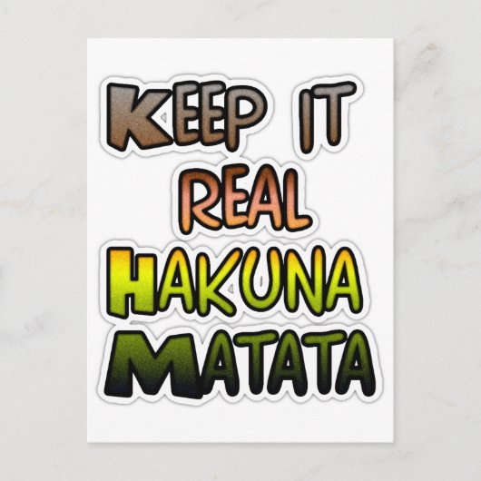 保感動的It実在 Hakuna Matata ポストカード (正面)