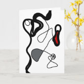 保持パターン：抽象芸術ブラック、ホワイト、グレー、レッド カード (黄色い花)