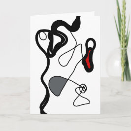 保持パターン：抽象芸術ブラック、ホワイト、グレー、レッド カード