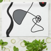 保持パターン：抽象芸術ブラック、ホワイト、グレー、レッド キッチンタオル (折り畳み)