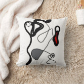 保持パターン：抽象芸術ブラック、ホワイト、グレー、レッド クッション (ブランケット)