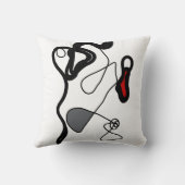 保持パターン：抽象芸術ブラック、ホワイト、グレー、レッド クッション (裏面)