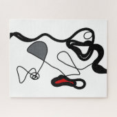 保持パターン：抽象芸術ブラック、ホワイト、グレー、レッド ジグソーパズル (横)