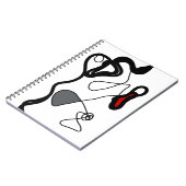 保持パターン：抽象芸術ブラック、ホワイト、グレー、レッド ノートブック (左側)