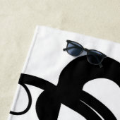 保持パターン：抽象芸術ブラック、ホワイト、グレー、レッド ビーチタオル (インサイチュ)