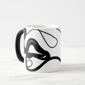 保持パターン:抽象芸術ブラック、ホワイト、グレー、レッド モーフィングマグカップ (正面左)