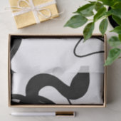 保持パターン：抽象芸術ブラック、ホワイト、グレー、レッド 薄葉紙 (ギフト)