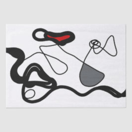 保持パターン：抽象芸術ブラック、ホワイト、グレー、レッド 薄葉紙