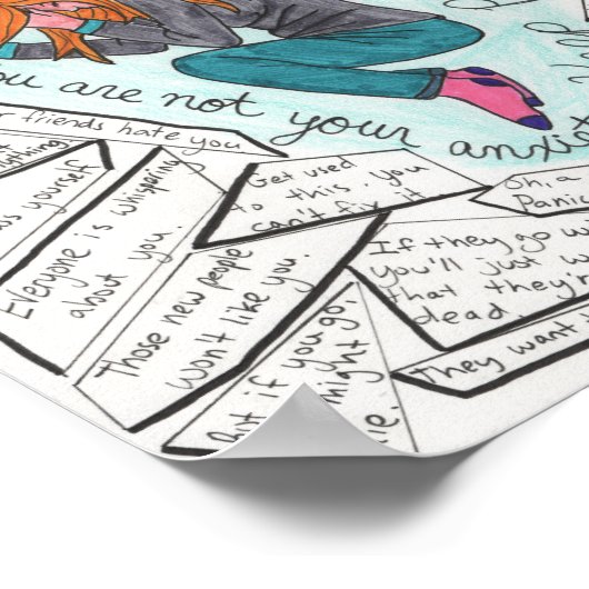 保持続(不安) 8.5x11 ポスター (角)