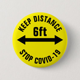 保救済距離ストップ6ft Corona Virus 缶バッジ