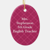 保教えPink Plaid セラミックオーナメント (裏面)