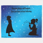 保星信じの空を願う少女たち フリースブランケット (正面(横))