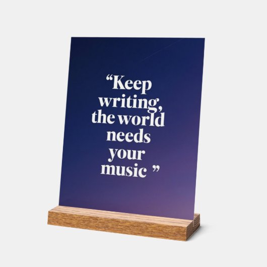 保書世界はあなたの音楽オプションを必要4 アクリルサイン (傾斜)